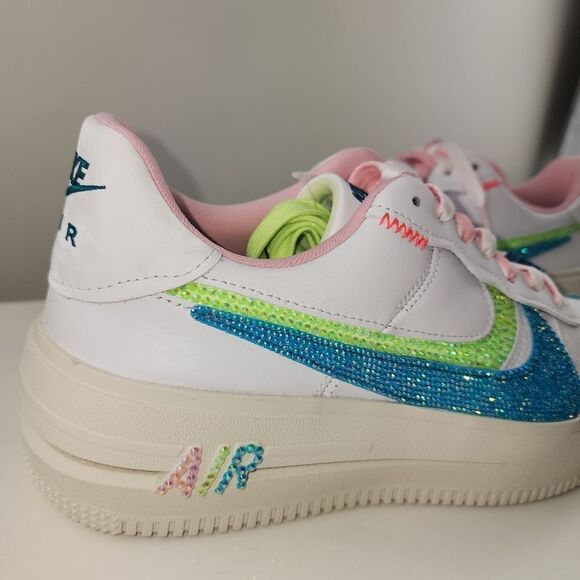 NIKE air force 1 platform pastel custom rhinestone bling sneakers shoes low top - Picture 8 of 11